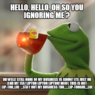 Meme Creator - HELLO, HELLO, OH SO YOU IGNORING ME ? OH WELL! STILL