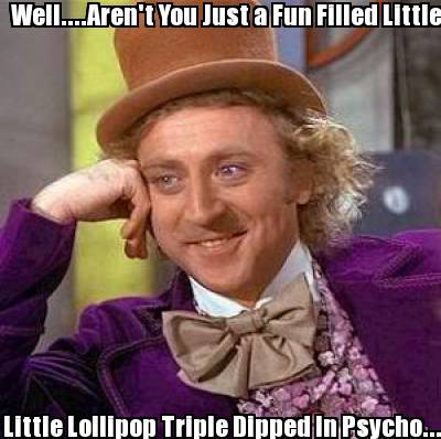 Triple dipped filled lollipop in psycho fun The More