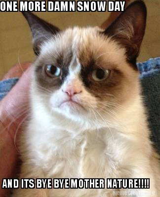 Meme Creator Funny One More Damn Snow Day And Its Bye Bye Mother Nature Meme Generator At Memecreator Org