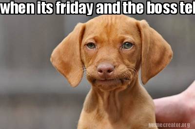 Meme Creator - Funny when its friday and the boss tell you have to work overtime Meme Generator at ! Meme Creator - Funny when its friday and the boss tell you have to work overtime Meme Generator at !