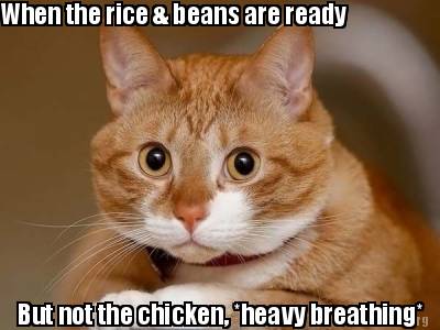 Meme Creator - Funny When the rice & beans are But not chicken, *heavy breathing* Meme Generator MemeCreator.org!