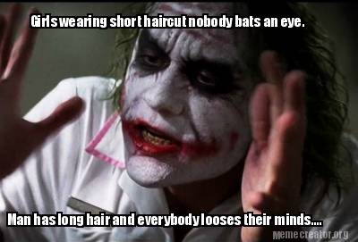 Meme Creator Funny Girls Wearing Short Haircut Nobody Bats