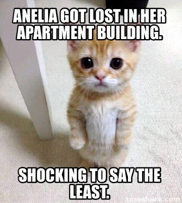 Meme Creator - Funny Anelia got lost in her apartment building. Shocking to say the least. Meme Generator at ! Meme Creator - Funny Anelia got lost in her apartment building. Shocking to say the least. Meme Generator at !