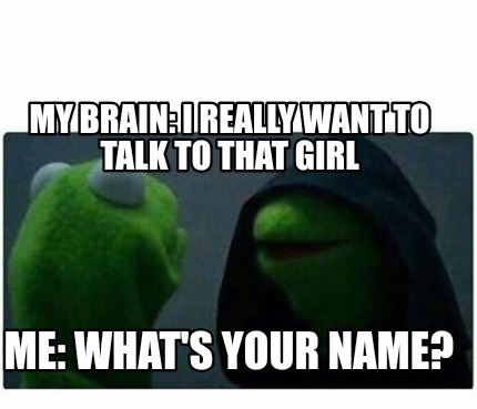 Meme Creator Funny My Brain I Really Want To Talk To That Girl