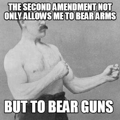 Second amendment right to bear arms and guns