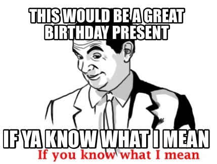 Meme Creator - Funny This would be a great birthday present If ya know ...