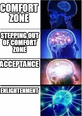Meme Creator Funny Comfort Zone Enlightenment Acceptance Stepping Out Of Comfort Zone Meme Generator At Memecreator Org