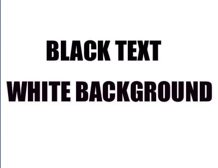 black-text-white-background
