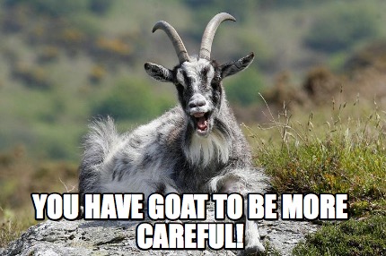 you-have-goat-to-be-more-careful