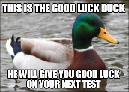 good luck test meme
