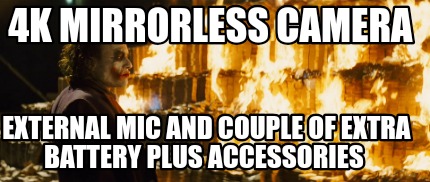 4k-mirrorless-camera-external-mic-and-couple-of-extra-battery-plus-accessories