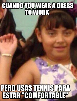 cuando-you-wear-a-dress-to-work-pero-usas-tennis-para-estar-comfortable