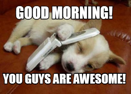 Meme Creator - Funny GOOD MORNING! yOU GUYS ARE AWESOME! Meme Generator at  !