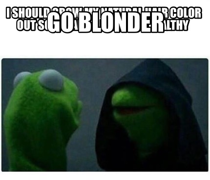 Meme Creator - Funny I should grow my natural hair color out so it can be  long and healthy GO BLONDE Meme Generator at !