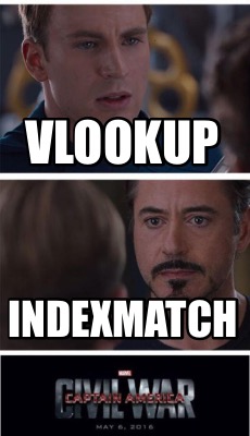 index match vs vlookup meme