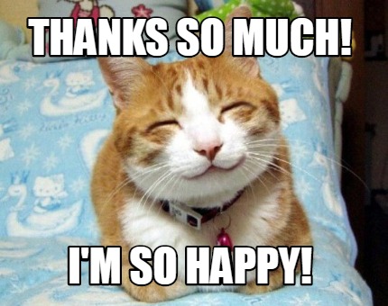 Meme Creator - Funny Thanks so much! I'm so happy! Meme Generator at