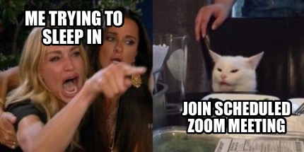 Meme Creator Funny Me Trying To Sleep In Join Scheduled Zoom Meeting Meme Generator At Memecreator Org