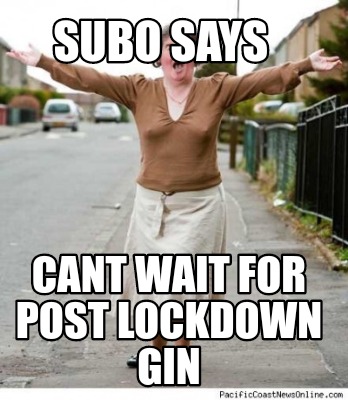 Meme Creator - Funny Subo says Cant wait for post lockdown gin Meme  Generator at !