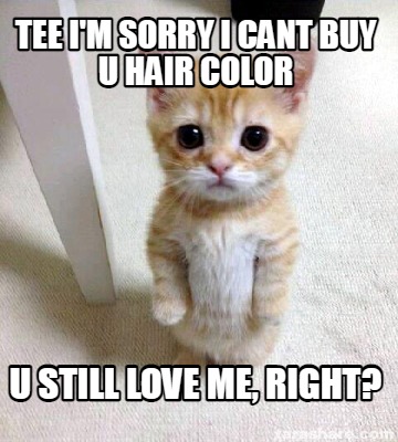 Meme Creator - Funny Tee I'm sorry I cant buy u hair color U still love me, right? Meme Generator at ! Meme Creator - Funny Tee I'm sorry I cant buy u hair color U still love me, right? Meme Generator at !