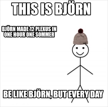 Meme Creator Funny This Is Bjorn Be Like Bjorn But Every Day Bjorn Made 12 Plexus In One Hour Meme Generator At Memecreator Org