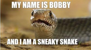 Meme Creator - Funny My name is Bobby And I am a sneaky snake Meme  Generator at !