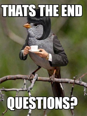 Meme Creator - Funny Thats the End Questions? Meme Generator at ! Meme Creator - Funny Thats the End Questions? Meme Generator at !