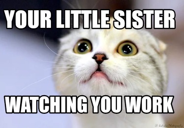 your-little-sister-watching-you-work