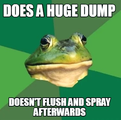 does-a-huge-dump-doesnt-flush-and-spray-afterwards
