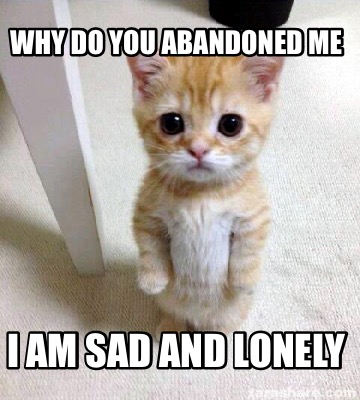 Meme Creator - Funny Why do you abandoned me I am sad and lonely Meme ...