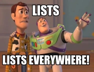 lists-lists-everywhere
