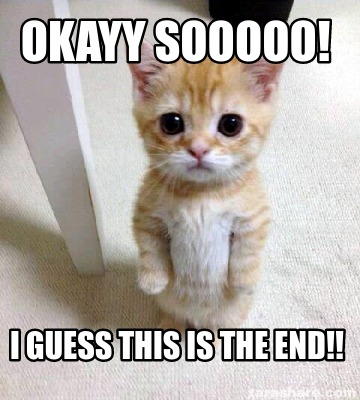 Meme Creator - Funny Okayy Sooooo! I guess this is the end!! Meme ...