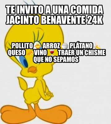 te-invito-a-una-comida-jacinto-benavente-24k-pollito-arroz-pltano-queso-vino-tra
