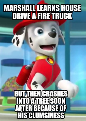 marshall-learns-house-drive-a-fire-truck-but-then-crashes-into-a-tree-soon-after