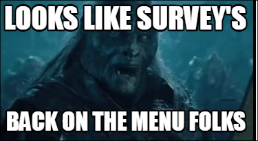 looks-like-surveys-back-on-the-menu-folks