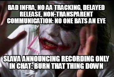 bad-infra-no-aa-tracking-delayed-release-non-transparent-communication-no-one-ba
